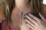 Royston Ribbon Turquoise Lariat Necklace (16 inch chain)