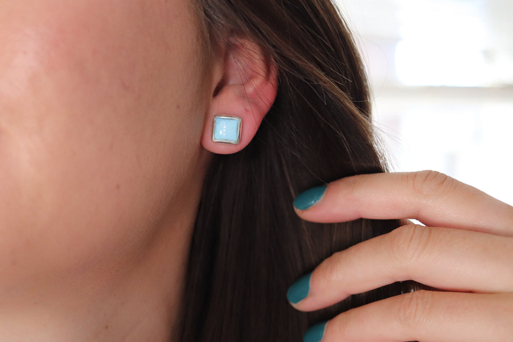 Golden Hill Turquoise Stud Earrings 1