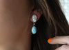 Golden Hill Turquoise x White Buffalo Mismatched Stud Earrings (DISCOUNTED)