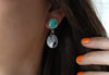 Emerald Valley Turquoise x White Buffalo Mismatched Stud Earrings