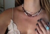 Pink Tourmaline x Pearls Beaded Necklace (16 inches + 2 inch chain extender)