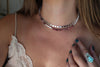 Pink Tourmaline x Pearls Beaded Necklace (16 inches + 2 inch chain extender)