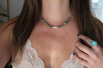 Fox Turquoise x Pearl Beaded Necklace (16 inches)