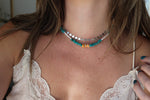 Spiny Oyster x Fox Turquoise x Pearls Beaded Necklace (18 inches)