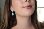 White Water Turquoise Dangly Stud Earrings