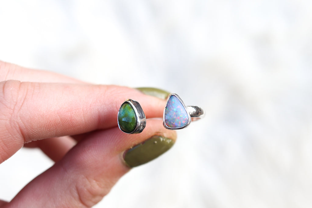 Size 8-9 Turquoise x Opal Ring (Adjustable)