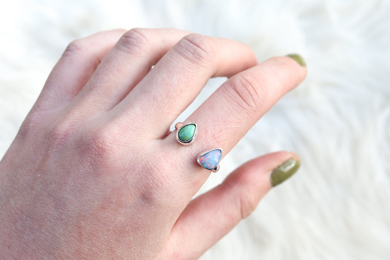 Size 10-11 Turquoise x Opal Ring (Adjustable)