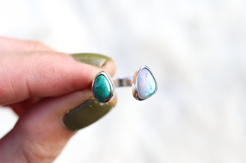 Size 4-5 Turquoise x Opal Ring (Adjustable)