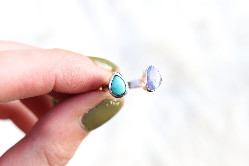 Size 6-7 Turquoise x Opal Ring (Adjustable)