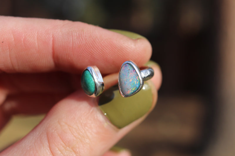 Size 4-5 Turquoise x Opal Ring (Adjustable)
