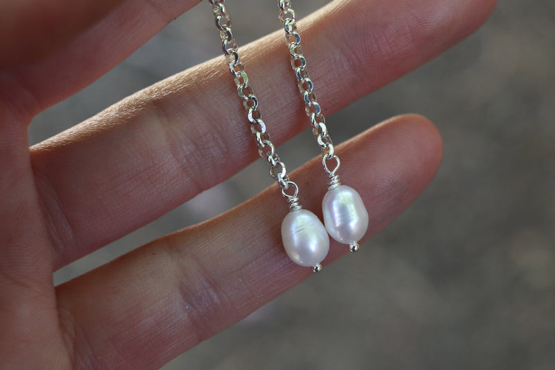 Sierra Bella Turquoise x Pearls Lariat Earrings