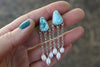 White Water Turquoise x Pearls Earrings 2