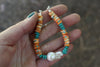 Pearl x Fox Turquoise x Spiny Oyster Beaded Necklace (16 inches) 2