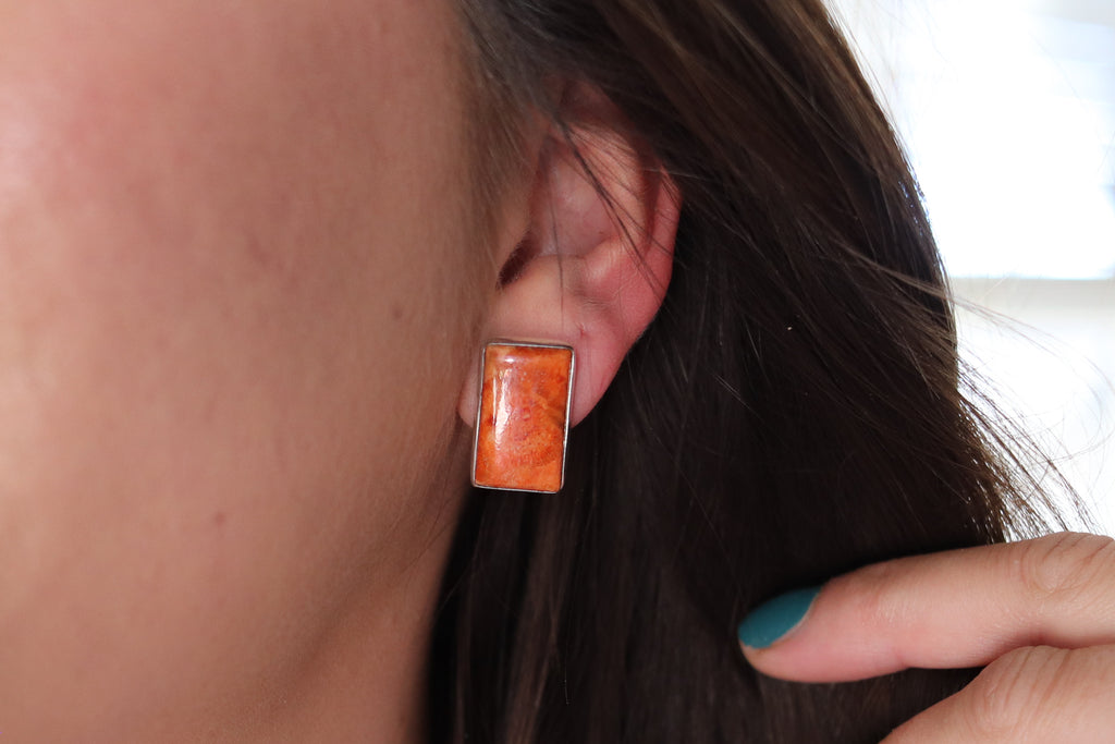 Coral Stud Earrings