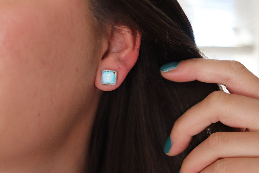 Golden Hill Turquoise Stud Earrings 2