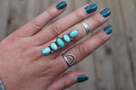 Lone Mountain Turquoise Stacked Ring - Finish In Your Size