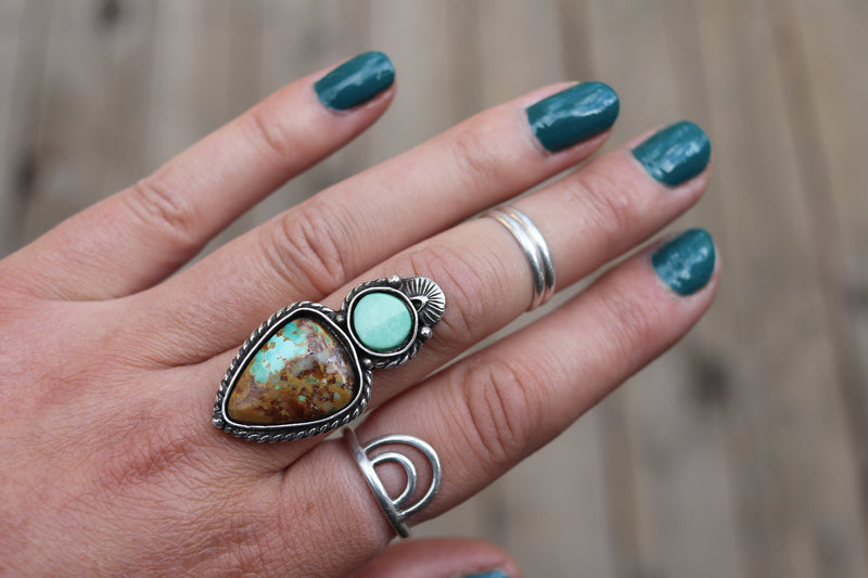Damale x Royston Ribbon Turquoise Ring - Finish In Your Size