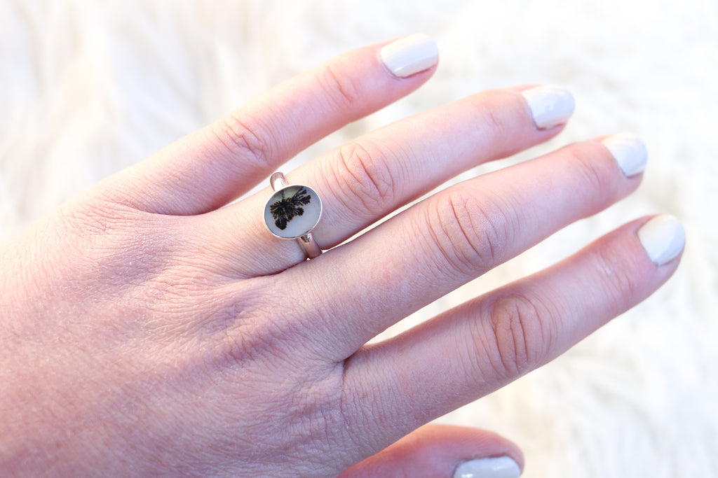 Size 6 Dendritic Agate Ring