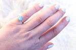 Size 5 White Water Turquoise Ring