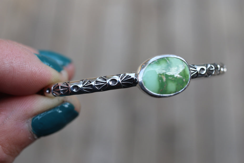 Emerald Valley Turquoise Stamped Cuff 2 (6 inches)