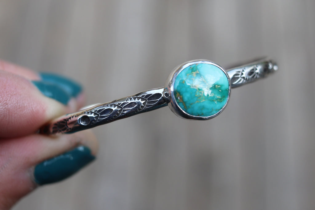 Emerald Valley Turquoise Stamped Cuff 1 (6 inches)