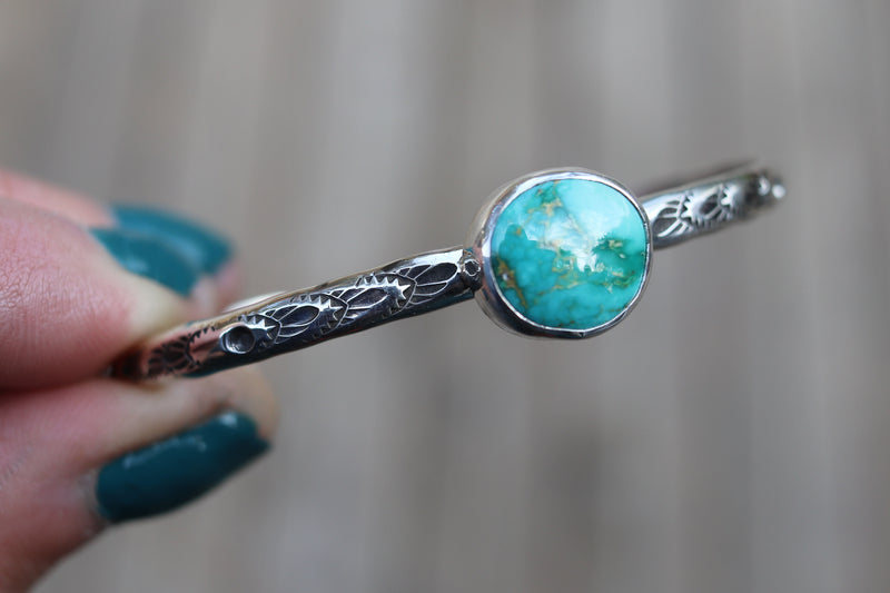 Emerald Valley Turquoise Stamped Cuff 1 (6 inches)