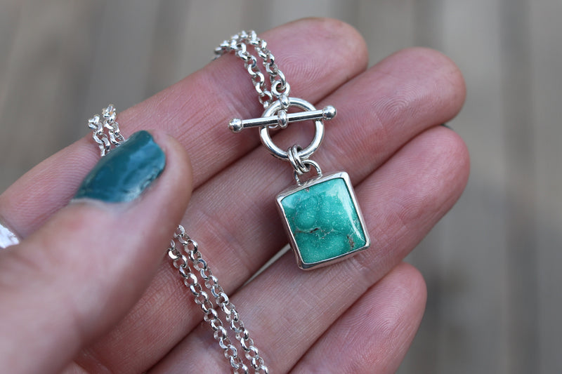 Emerald Valley Turquoise Toggle Clasp Necklace 1 (16 inch chain)