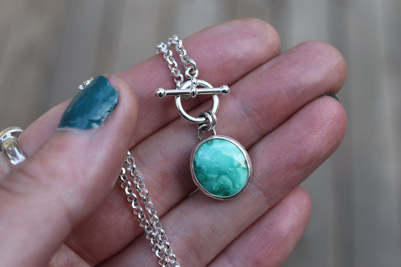 Emerald Valley Turquoise Toggle Clasp Necklace 2 (16 inch chain)