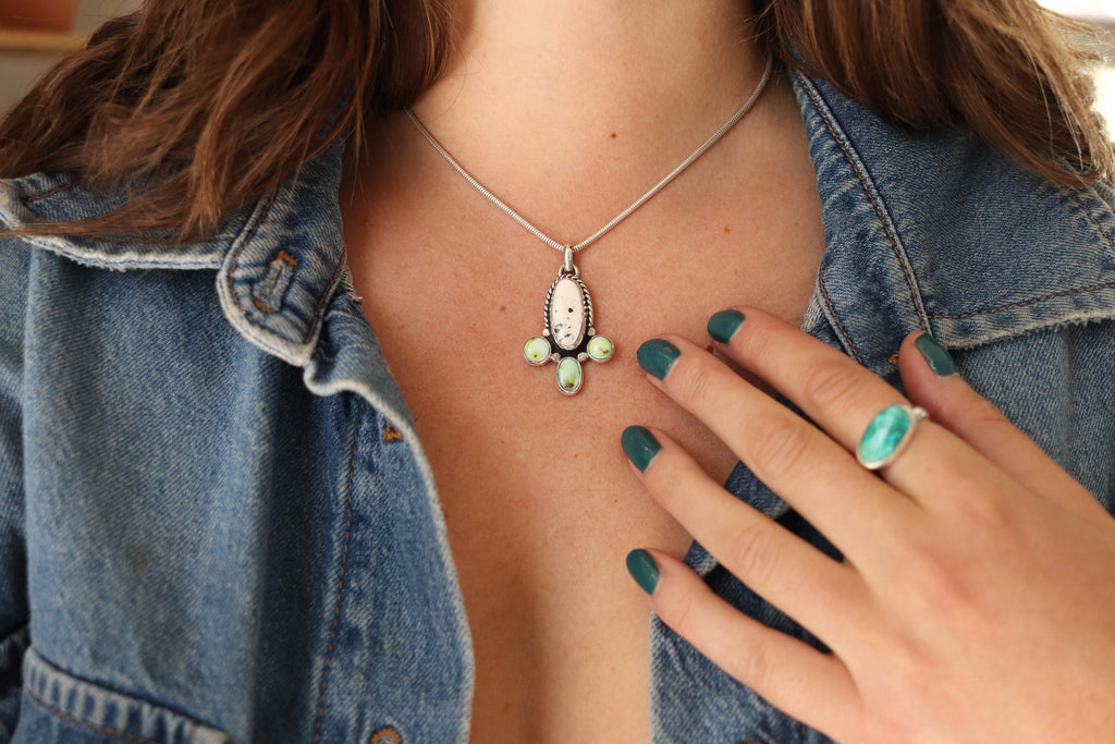 White Buffalo x Palomino Variscite Necklace