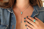 Emerald Valley Turquoise Lariat Necklace 2 (16 inch chain)