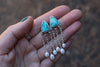 White Water Turquoise x Pearls Stud Earrings 1