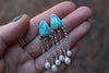 White Water Turquoise x Pearls Stud Earrings 1