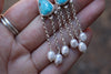 White Water Turquoise x Pearls Stud Earrings 2
