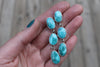 White Water Turquoise Dangly Stud Earrings