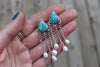White Water Turquoise x Pearls Stud Earrings 3