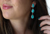 White Water Turquoise Dangly Stud Earrings