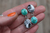 Emerald Valley Turquoise x White Buffalo Mismatched Stud Earrings
