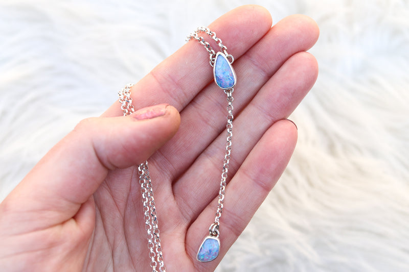 Australian Opal Lariat Necklace