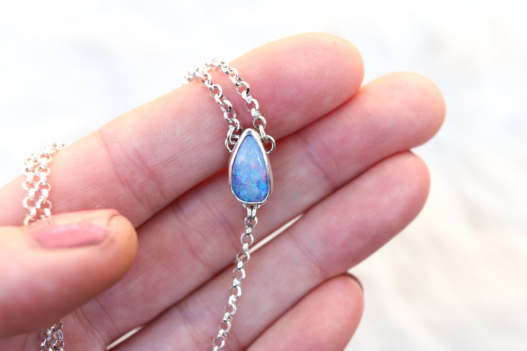 Australian Opal Lariat Necklace