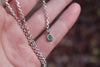 Dendritic Agate x Tourmaline Lariat Necklace 1 (16 inch chain)