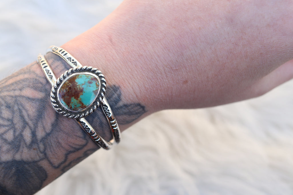 Royston Turquoise Stamped Cuff (6 inches)