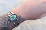 Sonoran Gold Turquoise Stamped Cuff (6 inches)