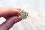 Size 9 Gold Rutilated Quartz Ring