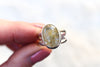 Size 9 Gold Rutilated Quartz Ring