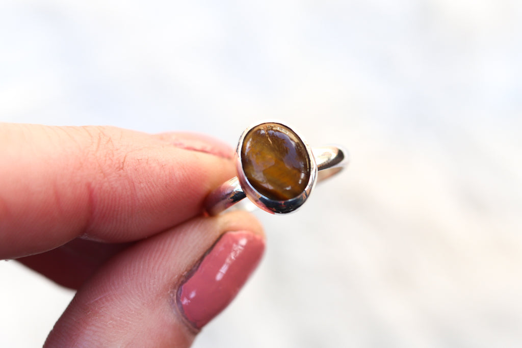 Size 8 Tigers Eye Ring