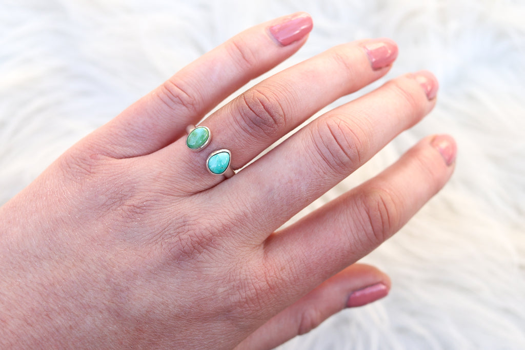 Size 7-8 Sonoran Gold Turquoise x Royston Turquoise Ring (Adjustable)