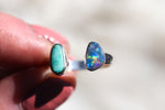 Size 7-8 Sonoran Mountain Turquoise x Australian Opal Ring (Adjustable)