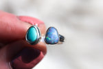 Size 4.5-5.5 Royston Turquoise x Australian Opal Ring (Adjustable)