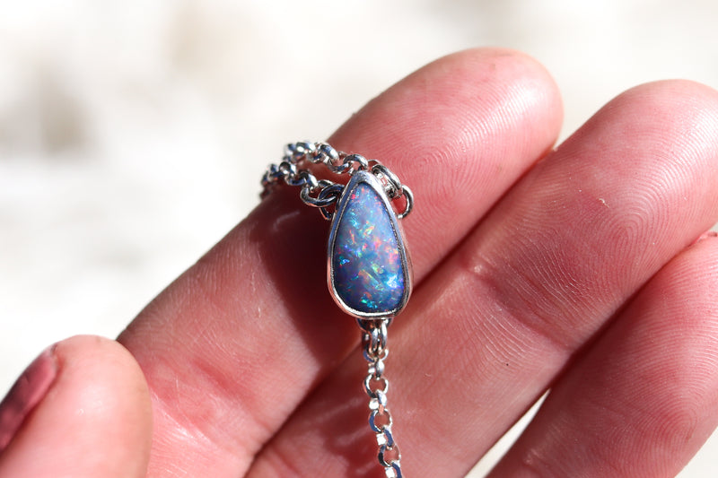 Australian Opal Lariat Necklace