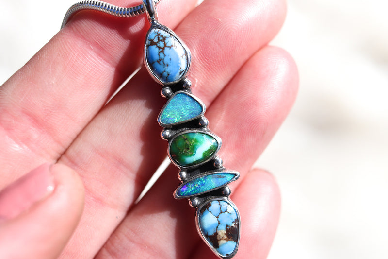 Turquoise x Opal Stacked Necklace